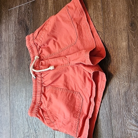 Pact Organic Cotton Woven Twill Drawstring Shorts Size XS Paprika - Picture 1 of 3